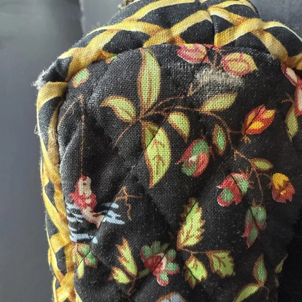 Vera Bradley Iconic Small Tote Bag MING Black Bamboo Floral Quilted Y2K Purse‎ - Image 5