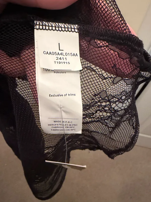 Cupshe Women’s Black Lace Sheer Full Slip, Size L, Polyester - Image 6