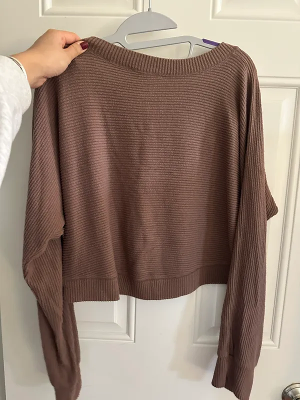 Altar'd State Cropped Brown Sweater - Image 2