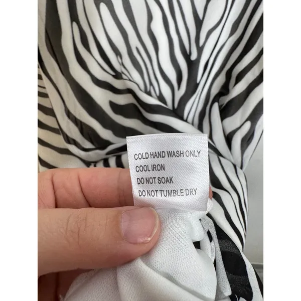 Princess Polly Nellie Mini Dress Womens 4 Zebra NWT Animal Print V-Neck Tie Back - Image 5