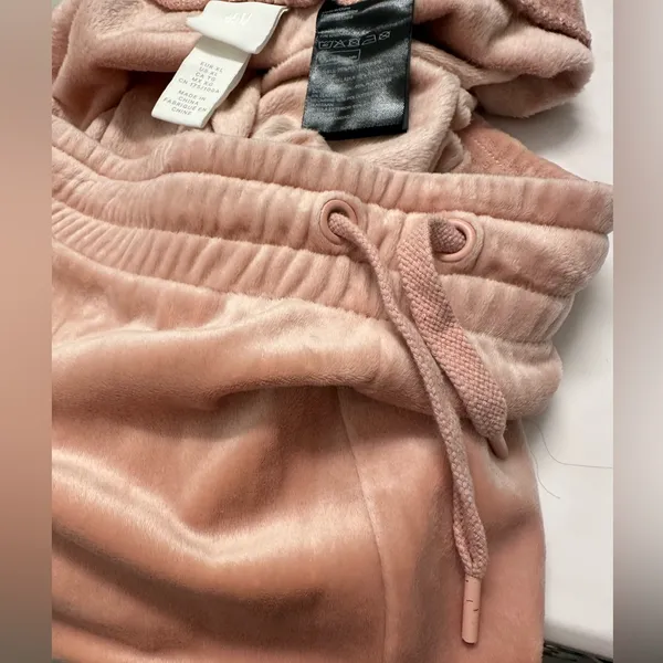 H&M Velour Peach Pullon Loungewear Sweatpants Xl - Image 5