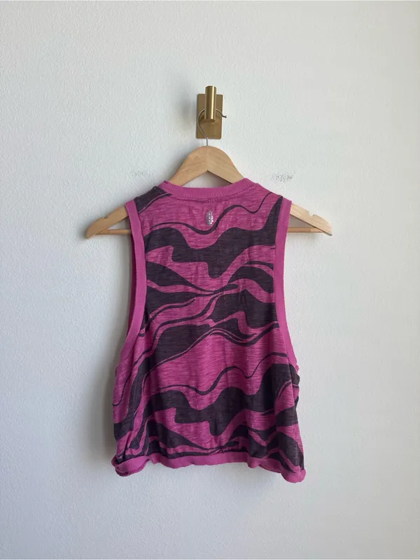 Free People FP Movement Printed Love Tank Magenta Wave Runner XS - Image 7