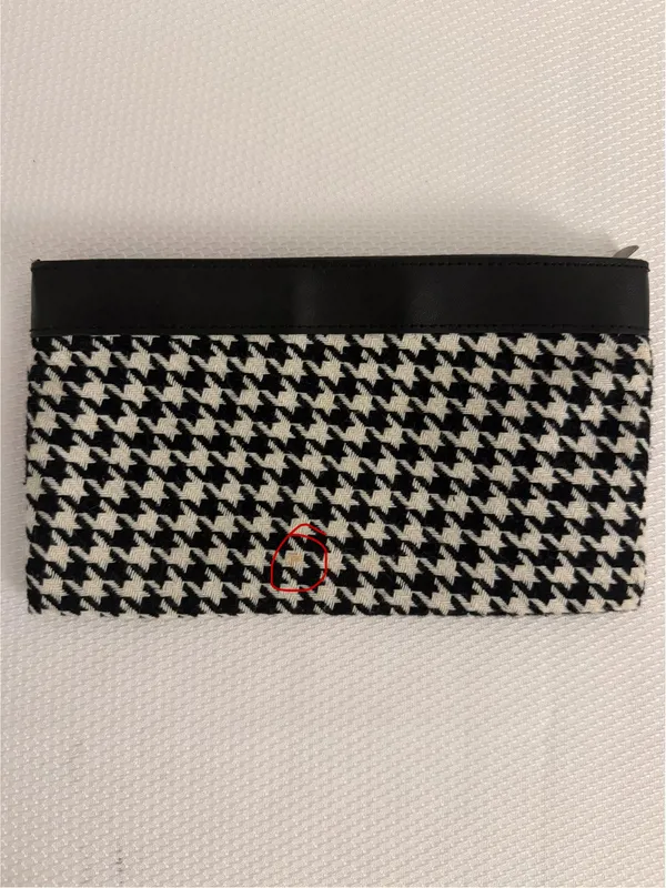 Savvy Black & White Houndstooth Cosmetic/Clutch Bag - Image 7
