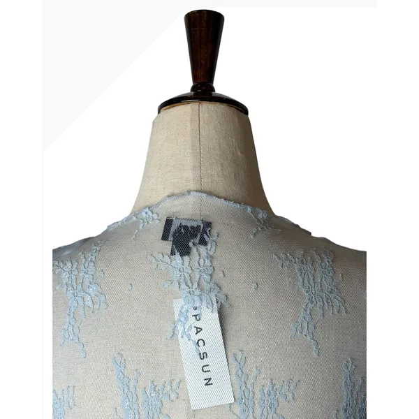 Beverly and Beck PacSun Lace Mesh Top Women Small Blue NWT Sheer Fairycore Y2K - Image 7