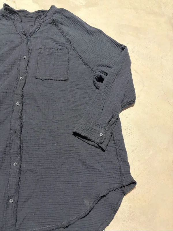 Aerie black button gauzy coverup shirt medium - Image 2