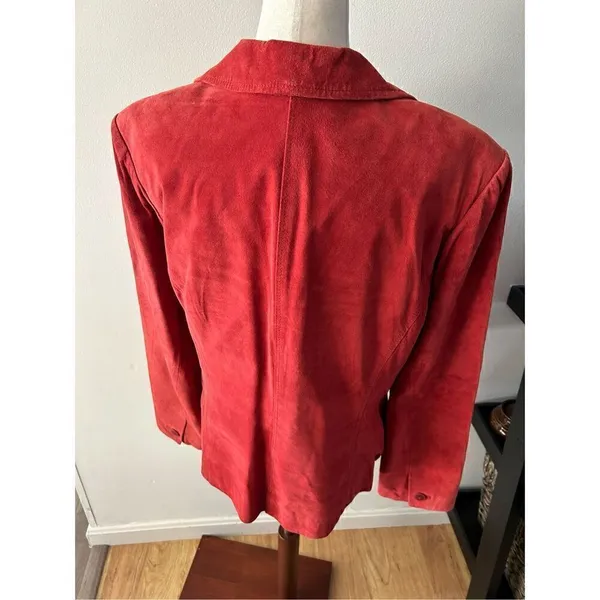Alfani red/orange suede leather jacket size L - Image 3