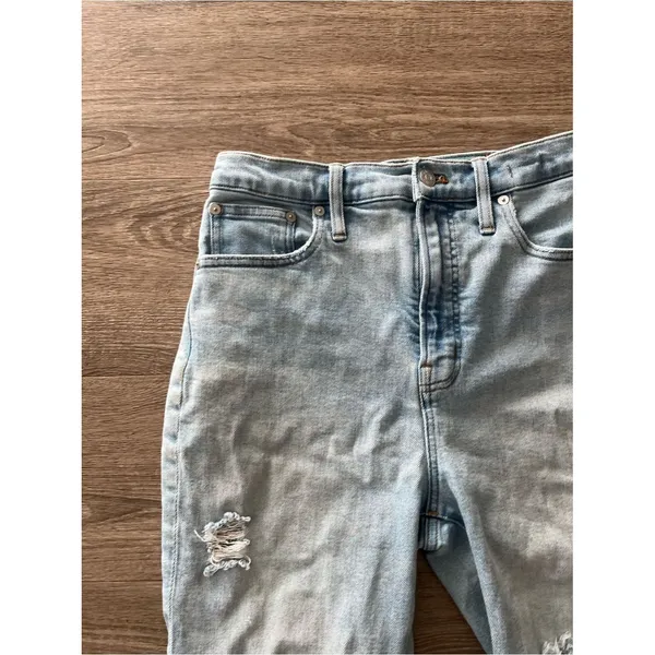 Madewell Womens 29 The Perfect Vintage Straight Jean Light Wash Raw Hem Hi Rise - Image 7