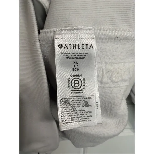 Athleta Quarter Zip Sweatshirt Womens XS Light Gray Cotton Blend Pullover Pocket - Image 8