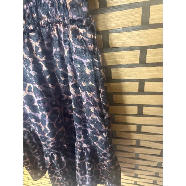 French Connection Tan Leopard Print Velour Dress‎ Size Medium - Image 5