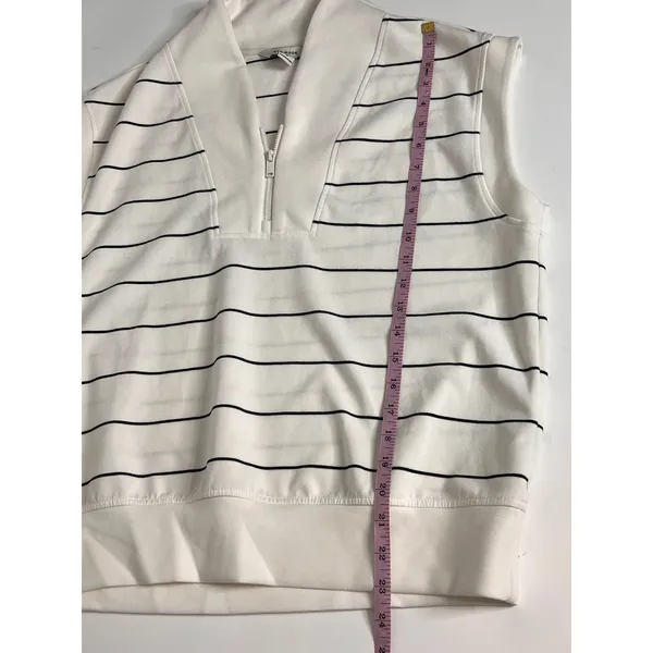 Rae Mode Matching Set Womens S Striped Half Zip Pullover Skort Shorts White - Image 8