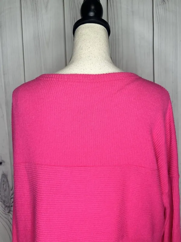 Staccato Pink Multi Directional Ribbed Long Sleeve Lightweight Sweater Sz L - Image 8