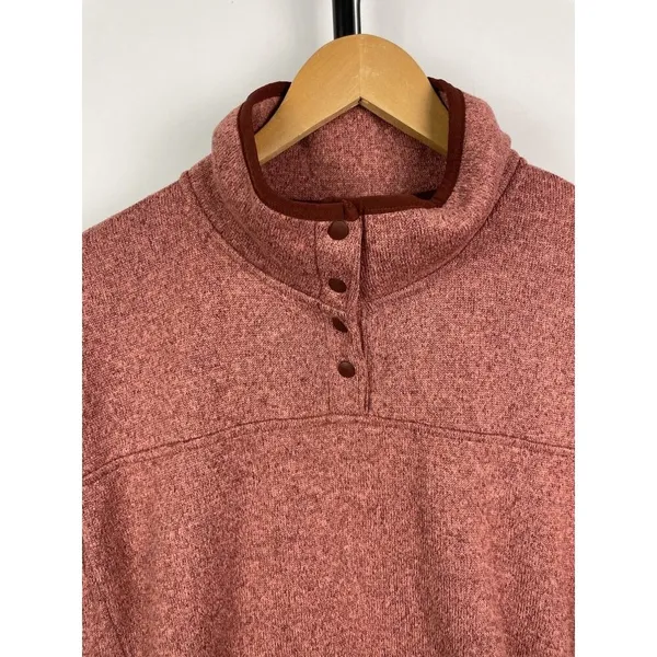 Eddie Bauer Antique Rose Radiator Fleece 2.0 Snap Mock Neck‎ Pullover Sweater XL - Image 6