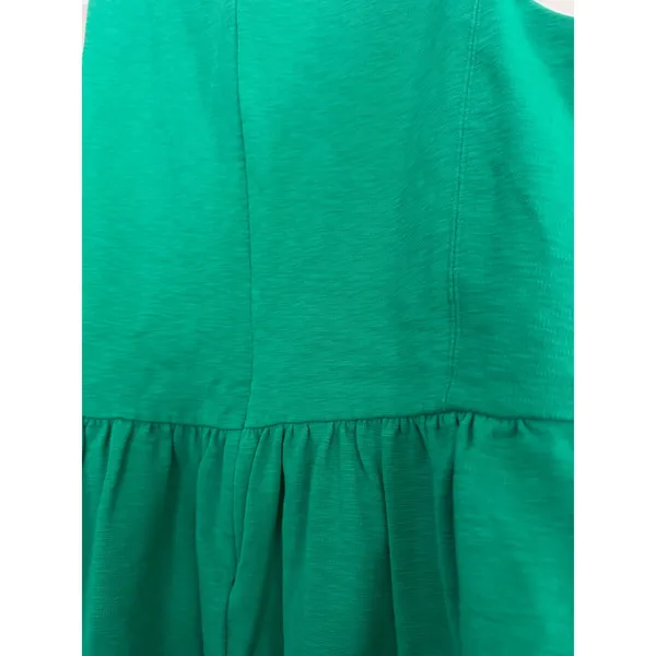 J.Crew Womens Kelly‎ Green Sleeveless Fit and Flare Textured Slub Knit Dress M - Image 5