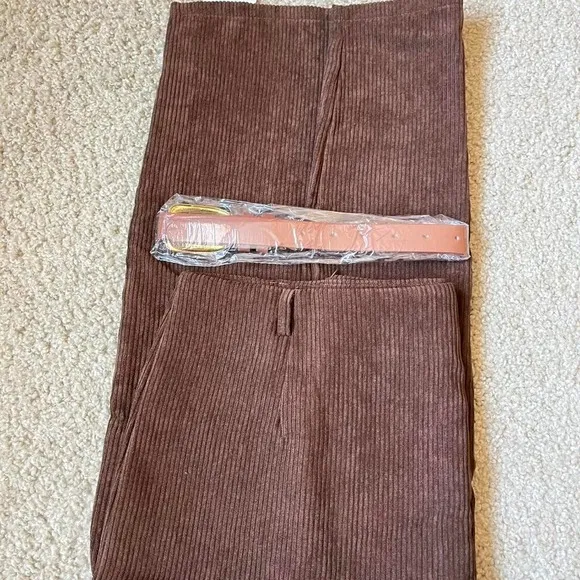 Retro brown Corduroy Slit Skirt Female Mid-length High Waist‎ Elegant Skirt xxs - Image 7