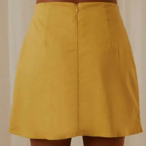 Peppermayo Exclusive‎ Rooftop Drinks Stretch Lined Mini Skirt in Mango Size 12 - Image 5