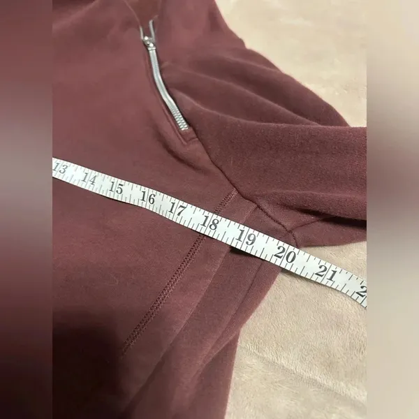 Athleta Pullover Sweatshirt Size Medium Maroon Zip Athleisure Active - Image 6