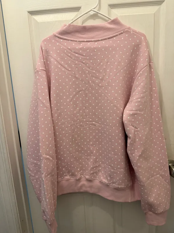 READY TO SHIP! PARKE Pink Polka Dot Mockneck L/XL - Image 2