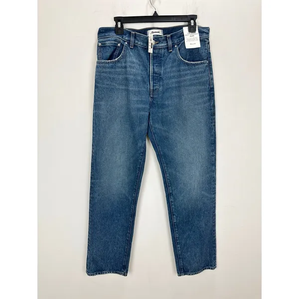 Madewell The Dean Easy Straight Jean Greendale Wash Rigid Blue US 28 NWT - Image 7
