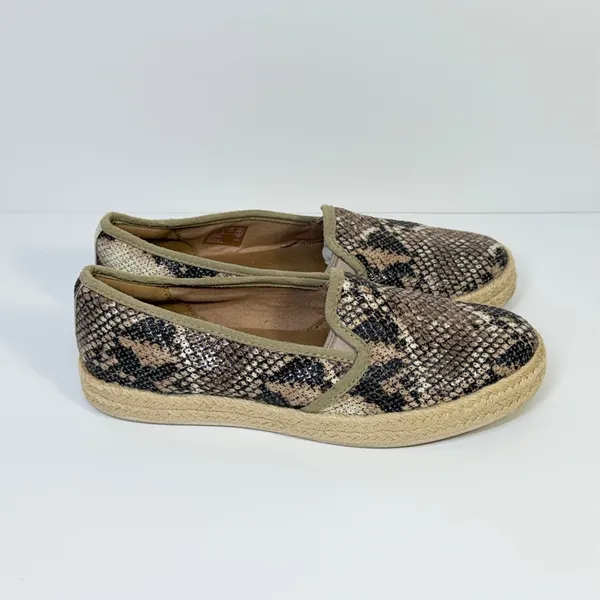 Clarks‎ Collection Womens Snake Print Espadrille Slip On Flats Brown Tan Size 7 - Image 2
