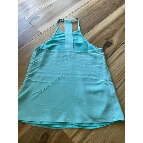 Annie Griffin Sky Blue Women's 100% Silk Tank Top with Polyester Lining Size XS - Image 3