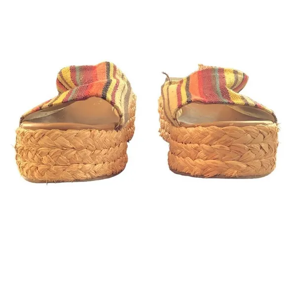 Coconuts Canvas Stripe Woven Platform Espadrille Mule Sandals Women’s Size 9 - Image 2