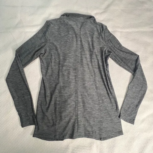 Motherhood Maternity Gray Full Zip Ruched Activewear Jacket Sz Medium Thumbholes - Image 8