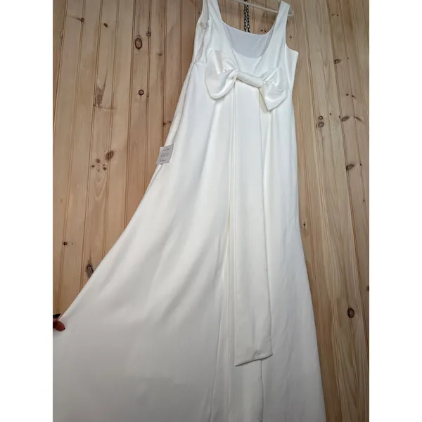 NWT Lulus Loving Fate White Bow Square Neck Backless Maxi Dress Wedding Size 1X - Image 8