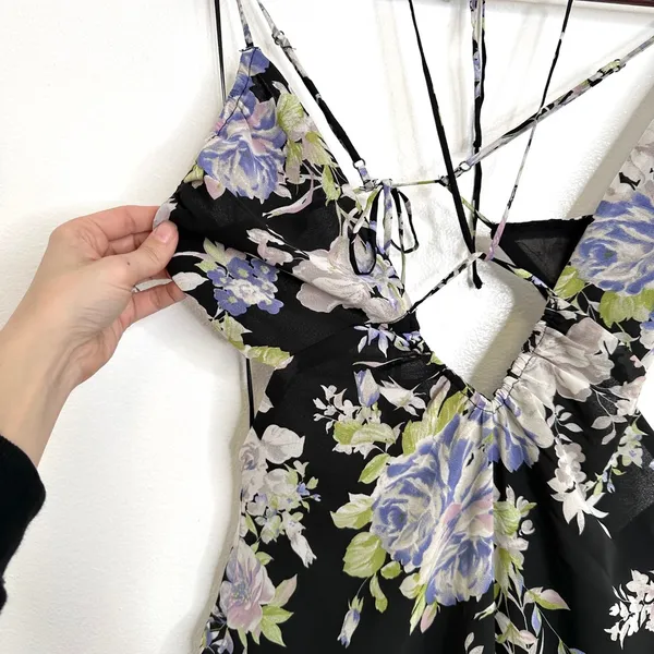 ASTR the Label Aneira Dress Purple & Black Floral Size S - Image 6