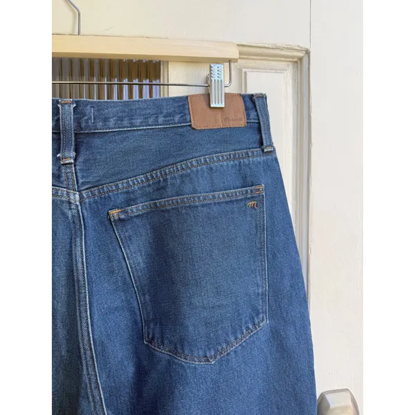 Madewell Baggy Straight Jeans Medium Wash Cotton Hemp High Rise Relaxed Size 32 - Image 4