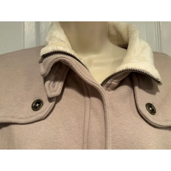 Carhartt For Women Jacket XS Beige‎ Sherpa Collar Y2K Vintage Workwear - Image 4
