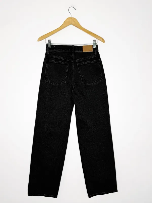 Madewell The Perfect Vintage Wide-Leg Jeans Women’s Size 25 Black High Rise - Image 2