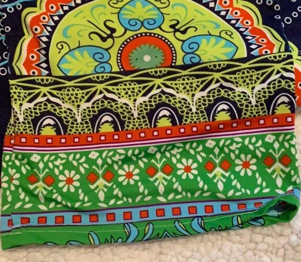 Straight Leg Patterned Pants Size L - Image 3