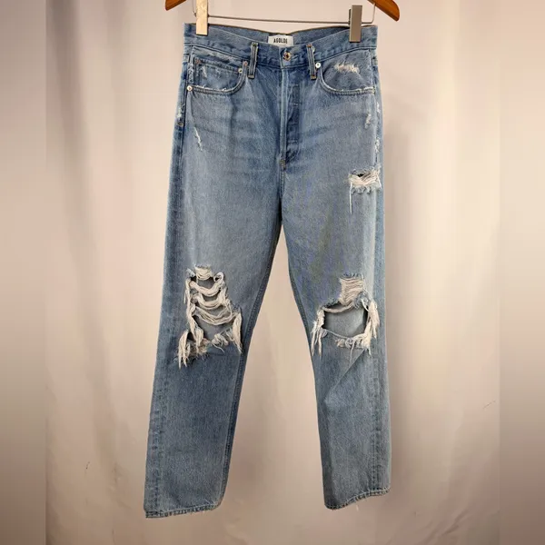 AGOLDE 90's Mid Rise Loose Fit‎ Jeans in Blue Size 25 - Image 4
