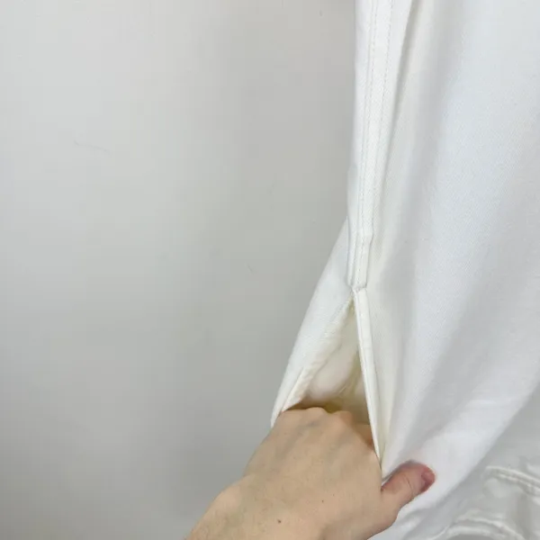 Madewell Denim Popover Dress Shift Pockets Casual Pure White Minimalist S NWT - Image 10