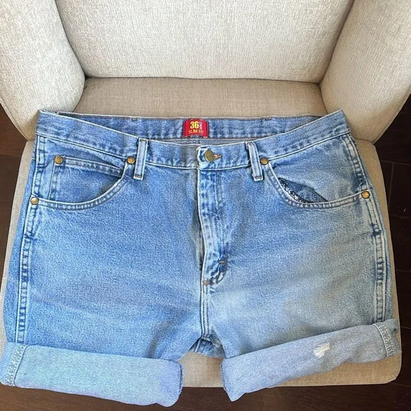 Wrangler Slim Fit Cutoff Denim Shorts - Image 2