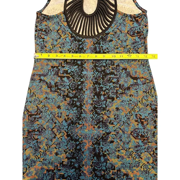 Free People Tapestry Digital Damsel Bodycon Mini Dress Women’s Size S Neon Glow - Image 10