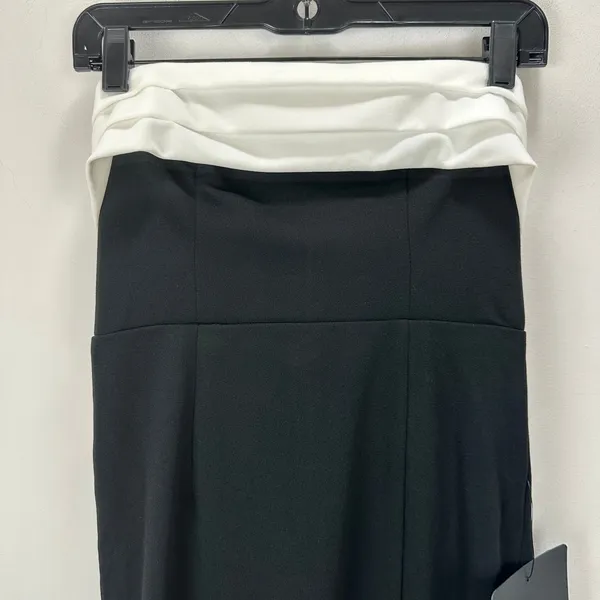 Lulus Fabulous Phenomenon Black and White Strapless Bow Midi Dress Small NWT - Image 11