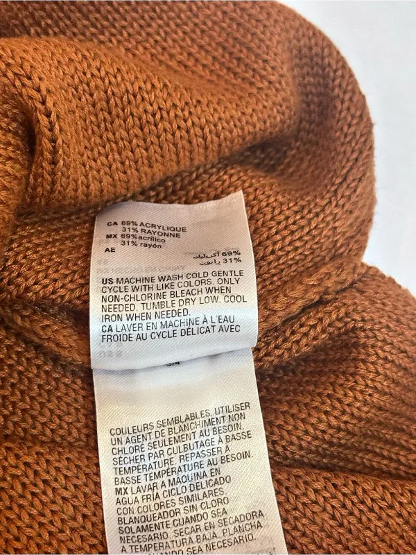 And Now This Knit Maxi Dress S Rust Brown Sleeveless Side Slit Sweater Stretch - Image 9