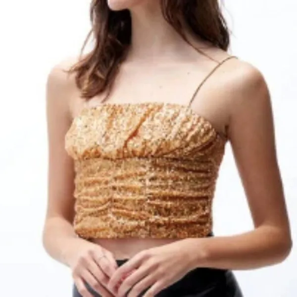 Free People Ta Da Top Gold L - Image 2