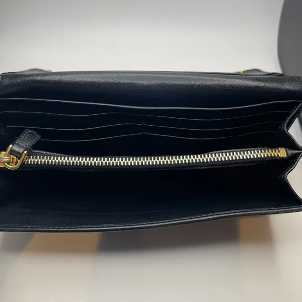 Prada Nappa Gaufre Leather Continental Wallet - Black - Preowned - Image 8