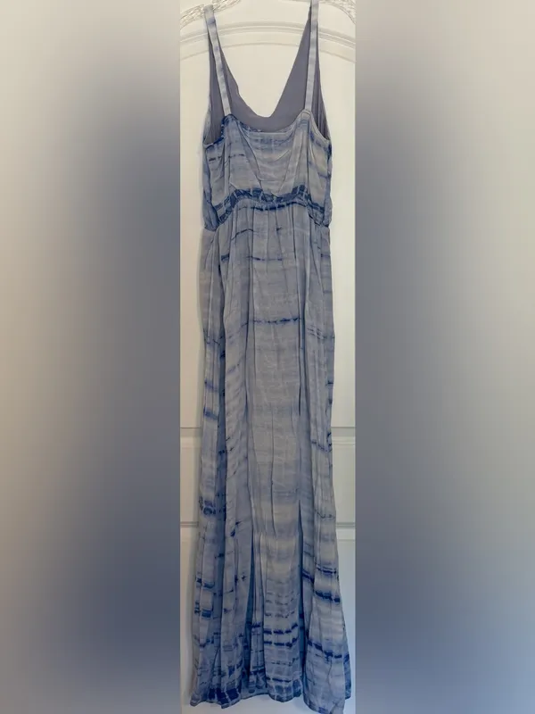 Sugarlips Blue Tie Dye Maxi Skirt Boho Flowy Double Slit Skirt NWOT - Image 2