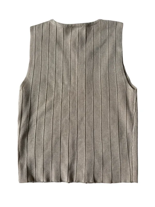 Silk and Salt ribbed tank Tan - Image 6