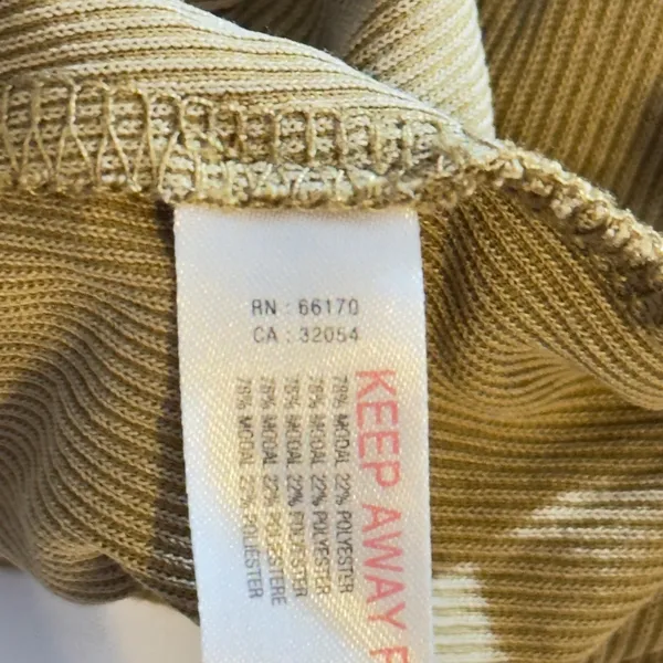 341 | Intimately Free People‎ S Olive Ribbed Mock Neck Open Back Long Sleeve Top - Image 6