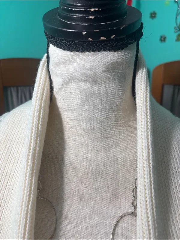 No Boundaries Cream Open-Front Knit Cardigan - Image 2