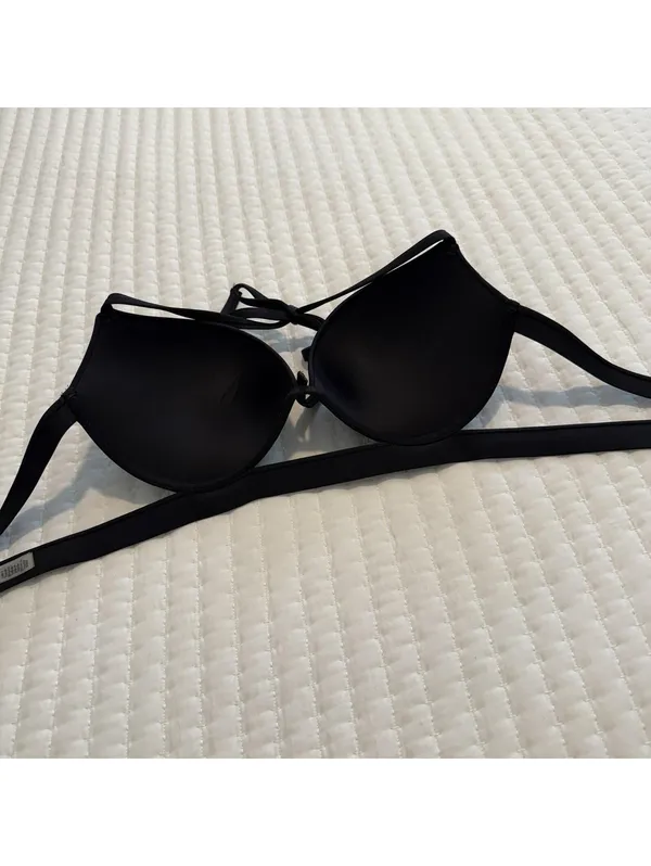 Victoria’s Secret Black Bikini Top Push-up Sz 38C Underwire Swim Padded - Image 3