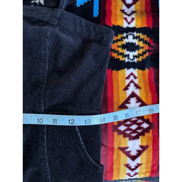 Lone Tree Black Corduroy Bib Mini Dress Size Medium Button Front Adj‎ Straps - Image 6