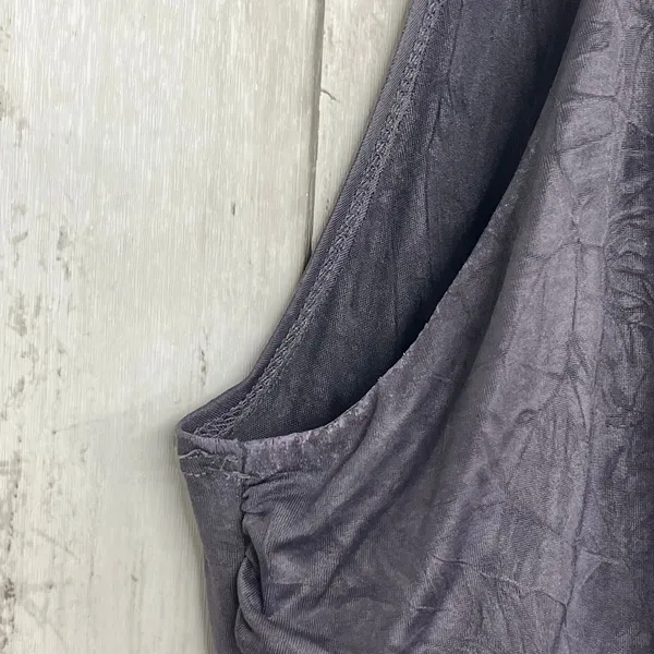 Studio Y Gray Sleeveless Tunic Beaded Sequin Top XL Y2K Clubwear Slinky Longline - Image 3