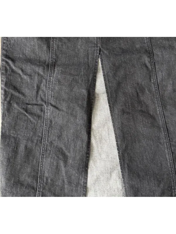 Belle Vere Denim Jean Skirt Medium Black Midi Maxi Casual Streetwear City Chic - Image 5