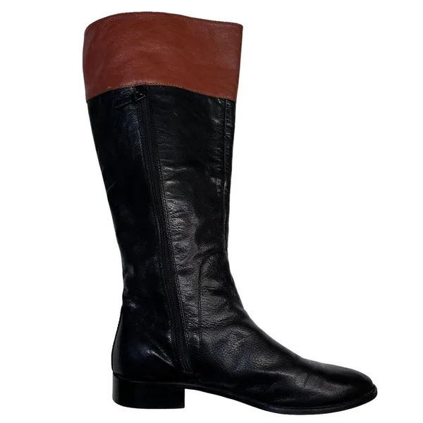 COLE HAAN Womens Knee High Fashion‎ Boots Black Brown Leather Riding Size 6.5M - Image 7