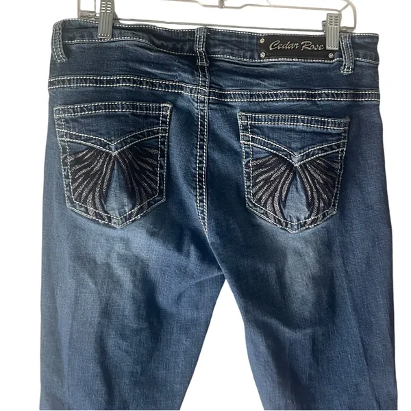 Ceder Rose‎ Women Size 33 X 34 Wing Hustler Y2k Straight Leg Mid Rise Jeans - Image 2